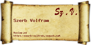 Szerb Volfram névjegykártya